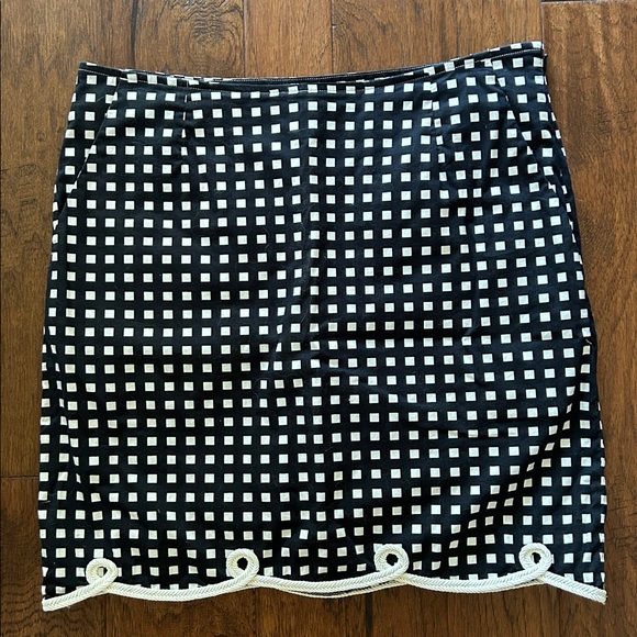 Golftini Golf Skort The Ace Stretch Cotton Scalloped Hem Black White Check 2L - Picture 3 of 15